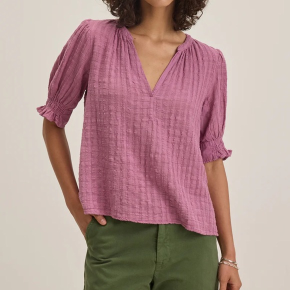 Velvet By Graham & Spencer Bonita Textured Cotton Top Balsamic Purple Size XL - Picture 1 of 10